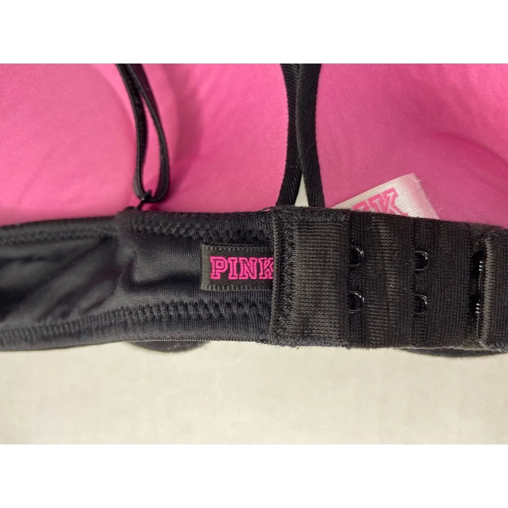 Victoria's Secret PINK Wear Everywhere Super Push Up Bra Black 34A Underwire - Picture 15 of 16
